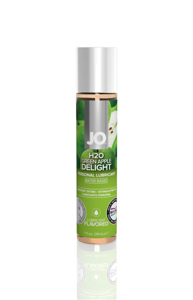 Съедобный лубрикант со вкусом зеленого яблока JO H2O Green Apple, 30 мл