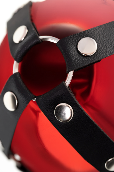 Новогодний шар Pecado BDSM, с клепками, глянцевый, красный, 10 см