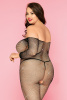 Костюм-сетка и стринги Candy Girl Jewelle черные, 2XL