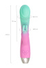 Вибратор для точки G с клиторальной стимуляцией, Flovetta ORCHID, силикон, мятно-розовый, 21 см