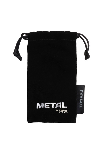 Анальная втулка TOYFA Metall, металл, черная, с красным кристаллом, 8,2 см, Ø3,4 см, 85 гр