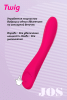 Нереалистичный вибратор  JOS TWIG,  силикон, розовый, 20,5 см, Ø 3,4 см